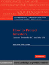 How to Protect Investors (eBook): Lessons from the EC and the UK